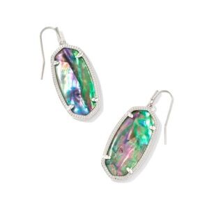 Kendra Scott Elle Silver Drop Earrings in Lilac Abalone with Dust Bag 🩶